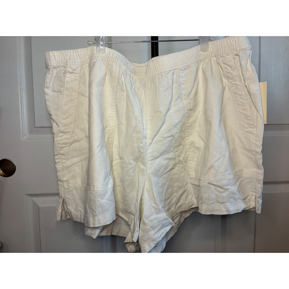 Universal Thread Womens White Linen Blend Pull On Shorts XXL